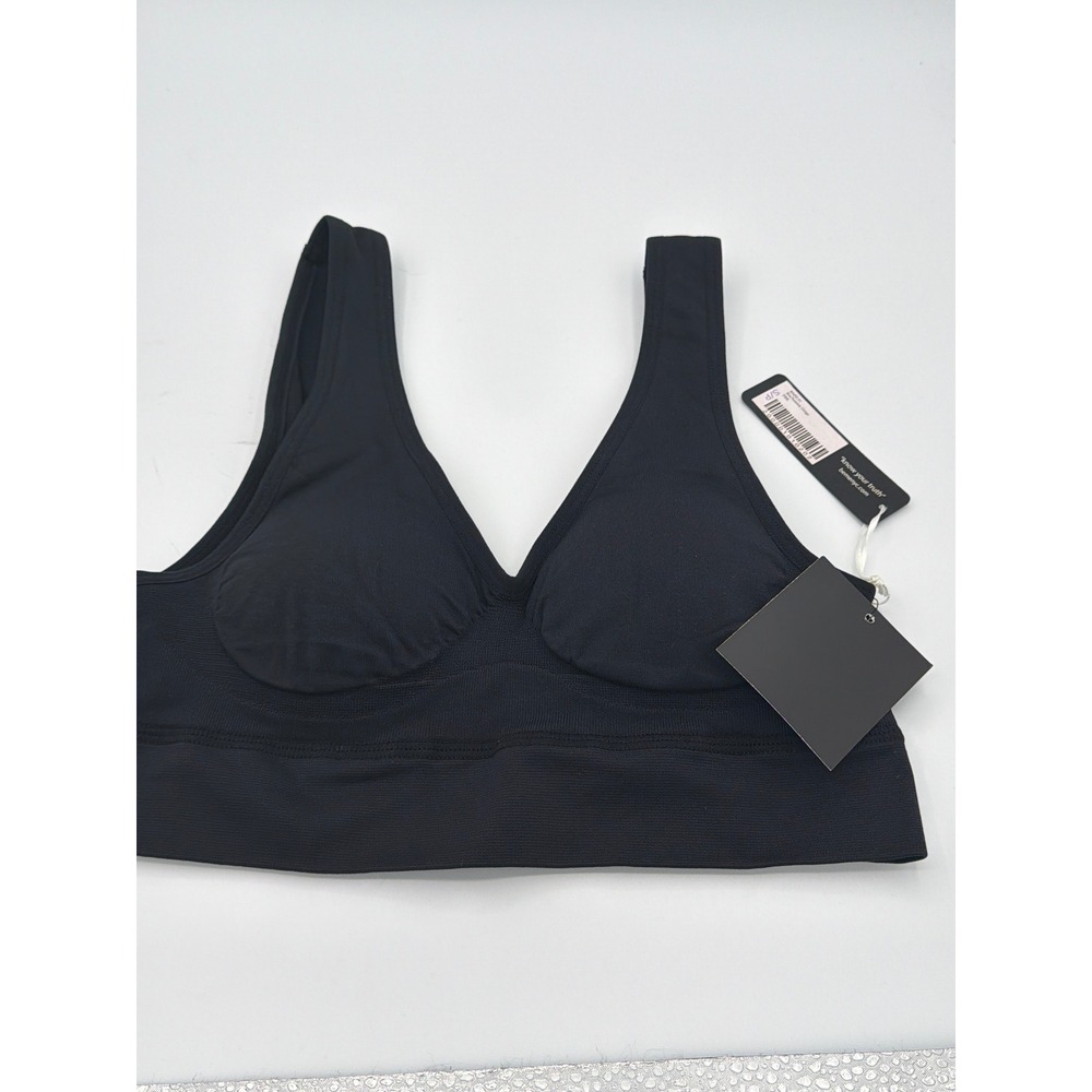 BeMe New York Women Black Seamless Invisibles RelaxBralette Bra BMSL01 NWT